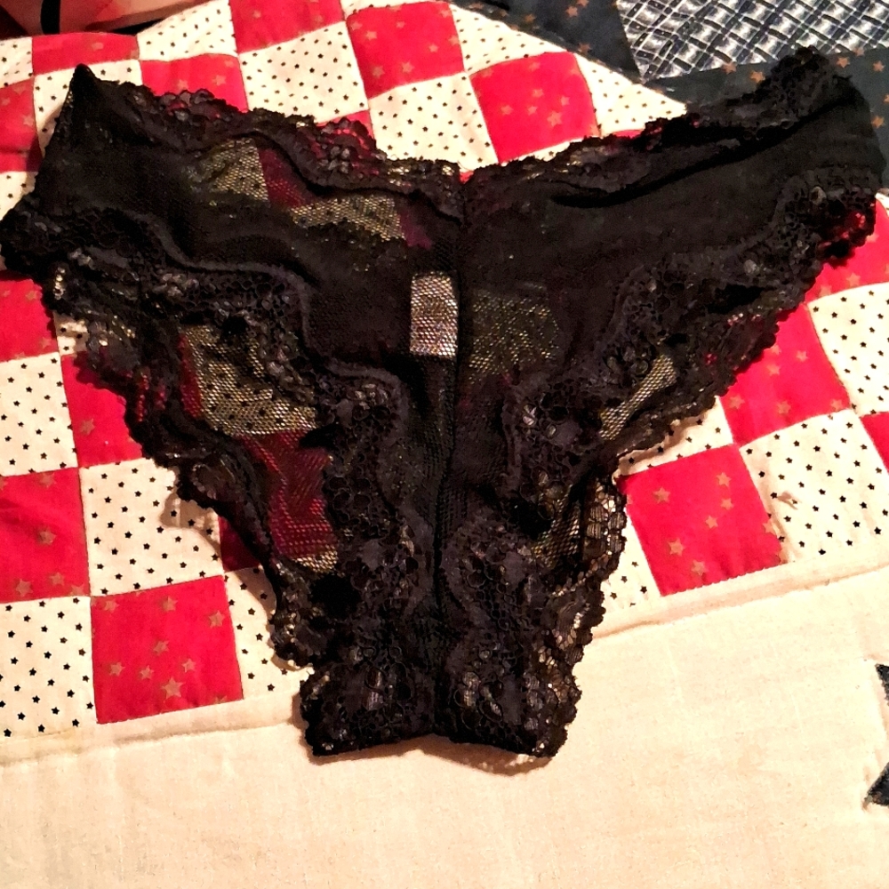NWOT,Victoria's Secret,Vintage,Black Lacey,Transparent,"Brazilian" Panties💋